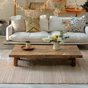 rustic handmade custom size wooden coffee table old style farmhouse decor natural live edge reclaimed solid rectangular barn wood table gift