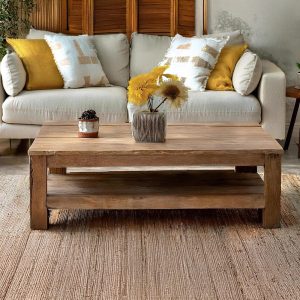 rustic handmade custom size wooden coffee table old style farmhouse decor natural live edge reclaimed solid rectangular barn wood table gift