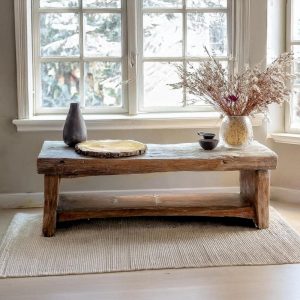 rustic handmade custom size wooden coffee table old style farmhouse decor natural live edge reclaimed solid rectangular barn wood table gift