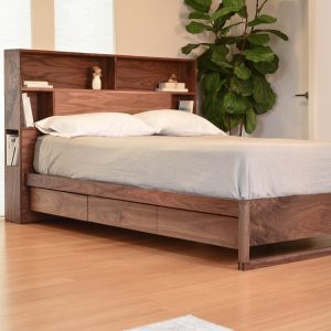 Bed with headboard storage and charging, Bed with drawers, Queen bed, King bed, Platform bed frame with storage, Easy assembly