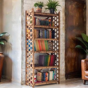 il_1000x1000.6717631757_r53n.jpg Wooden Bookshelf, Bookshelves, Bookcase, Wooden Shelves, Shelving Unit "HONEYCOMB" (29.5"w 72"h) Hexagonica