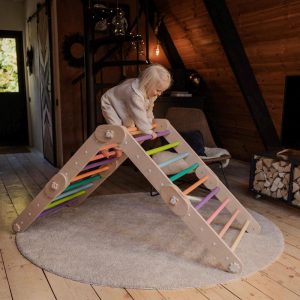 HAPPYMOON® COLORED CLIMBER, modifiable triangle, Montessori, climbing, toddler triangle, climbing triangle, transformable triangle.