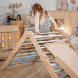 HAPPYMOON® BLUE CLIMBER, modifiable triangle, Montessori, climbing, toddler triangle, climbing triangle, transformable triangle.