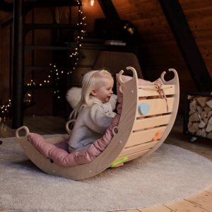 Rainbow Climbing Arch for Toddlers: Montessori Rocker Ramp Furniture, Indoor Active Play Equipment