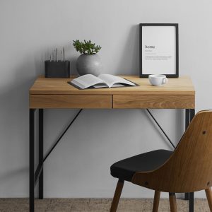 Oak Furniture Desk Mennen Wooden Solid Oak Table Modern Wood Small Computer Table Wooden Scandinavian Oak Handmade Furniture Mennen Desk