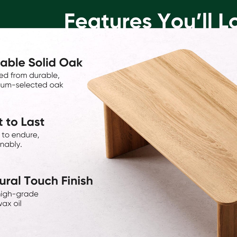 Nesting Coffee Tables - Modern Nesting Tables Set - Solid Oak Coffee Table - Minimalist Coffee Table - Wood Nesting Tables - Image 4