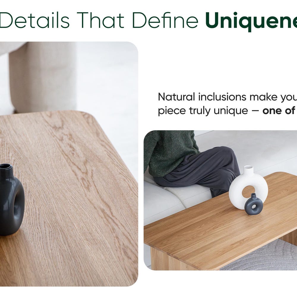 Nesting Coffee Tables - Modern Nesting Tables Set - Solid Oak Coffee Table - Minimalist Coffee Table - Wood Nesting Tables - Image 6