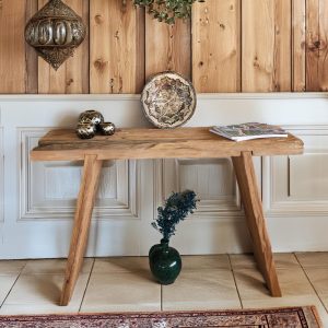 Farmhouse Rustic Console Table, Reclaimed Wood Entryway Table, Natural Touch of Home Style, Vintage Hallway Decoration, Mother’s Day Gift