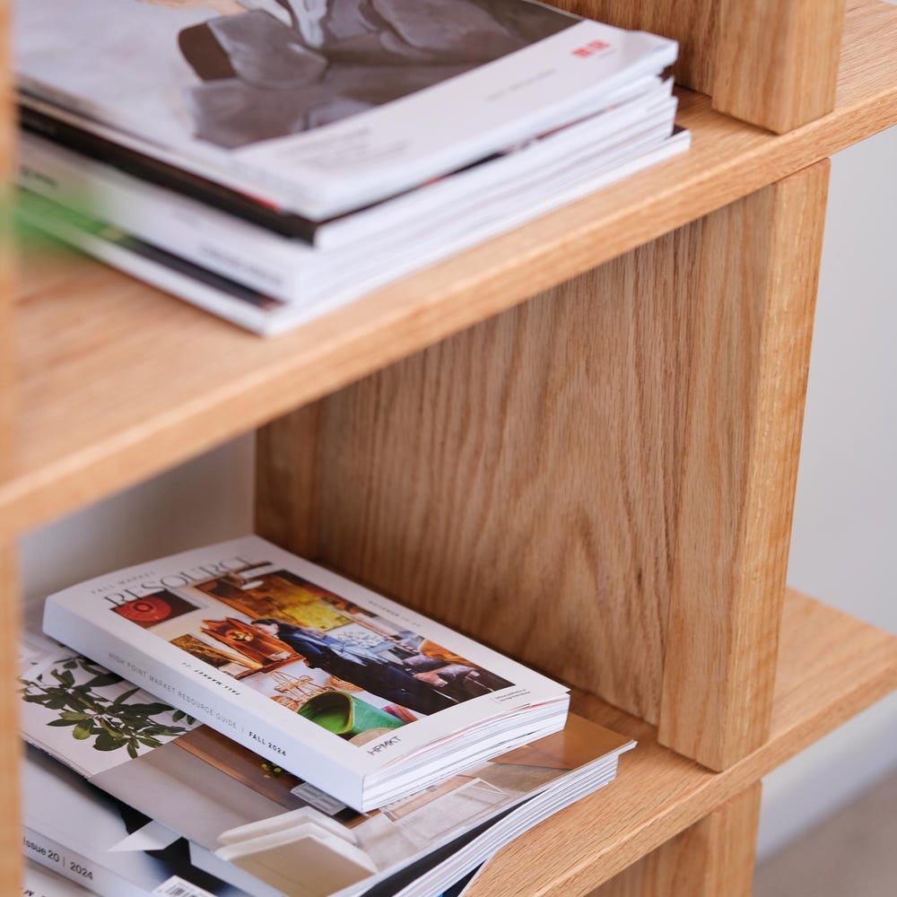 Natural oak bookshelf Unique tools - free bookcase Handmade custom furniture Office living romm bedroom organization Wooden display shelf - Image 10