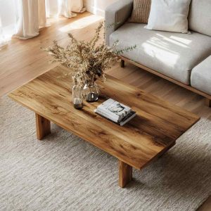 Rustic Reclaimed Wood Coffee Table, Handmade Chestnut Wood Living Room Furniture, Farmhouse Design, Barnwood Coffee Table, Gift for Women