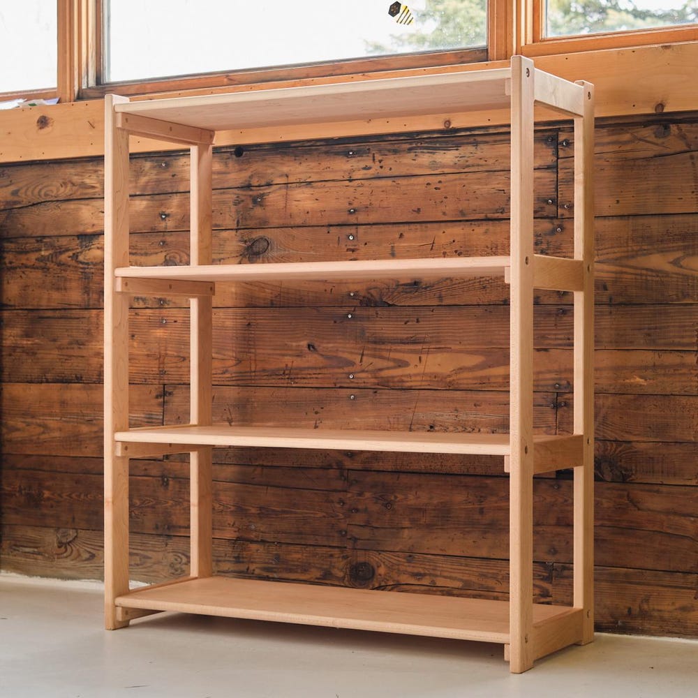 Maple 3 or 4 Shelf Open Shelving - Select 28 inch or 36 inch Lengths: Solid Wood Made in USA - Image 2