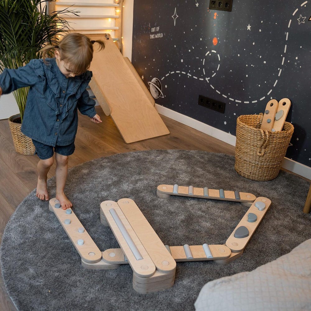 Wooden balance beam set from 6, wooden balance toy, Montessori balance board, kids gift, double-sided balance beams, kids balance beam - Image 6