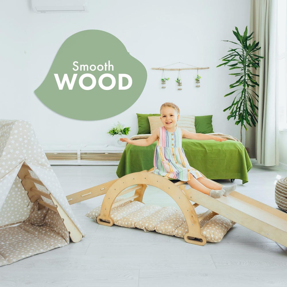 Climbing arch with pillow, Montessori arch, Kids and baby, Arch rocker cushion, First birthday gift, Toys for 2 years old, Montessori rocker - Image 6