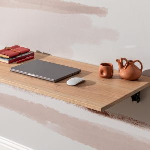 Wooden Folding Desk, Oak Floating Table, Adjustable Wall Mount Desk, Space Saving Murphy Desk, Fold Down Drafting Drawing Artist Desk