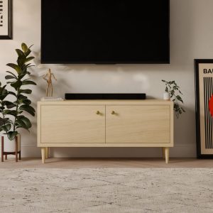 Maple Media Cabinet w/ Soft-Close Doors