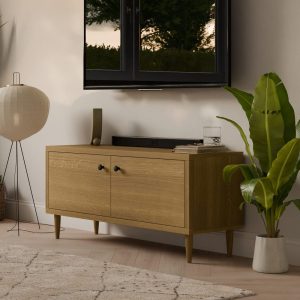 White Oak Media Cabinet w/ Soft-Close Doors