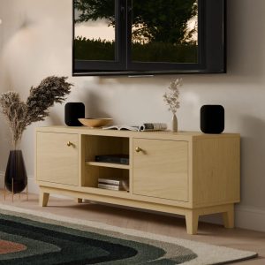 Maple Media Cabinet w/ Soft-Close Doors