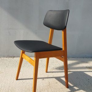 Mid Century Dining Chair, Scandinavian Design,  Leather Dining Chair, Designer Chair, Stol Kamnik, 1970's