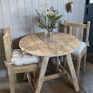 Rustic Round Dining Table- Solid Reclaimed Wood Round Table- For Indoor Or Outdoor Use-Garden Use- COBBETT