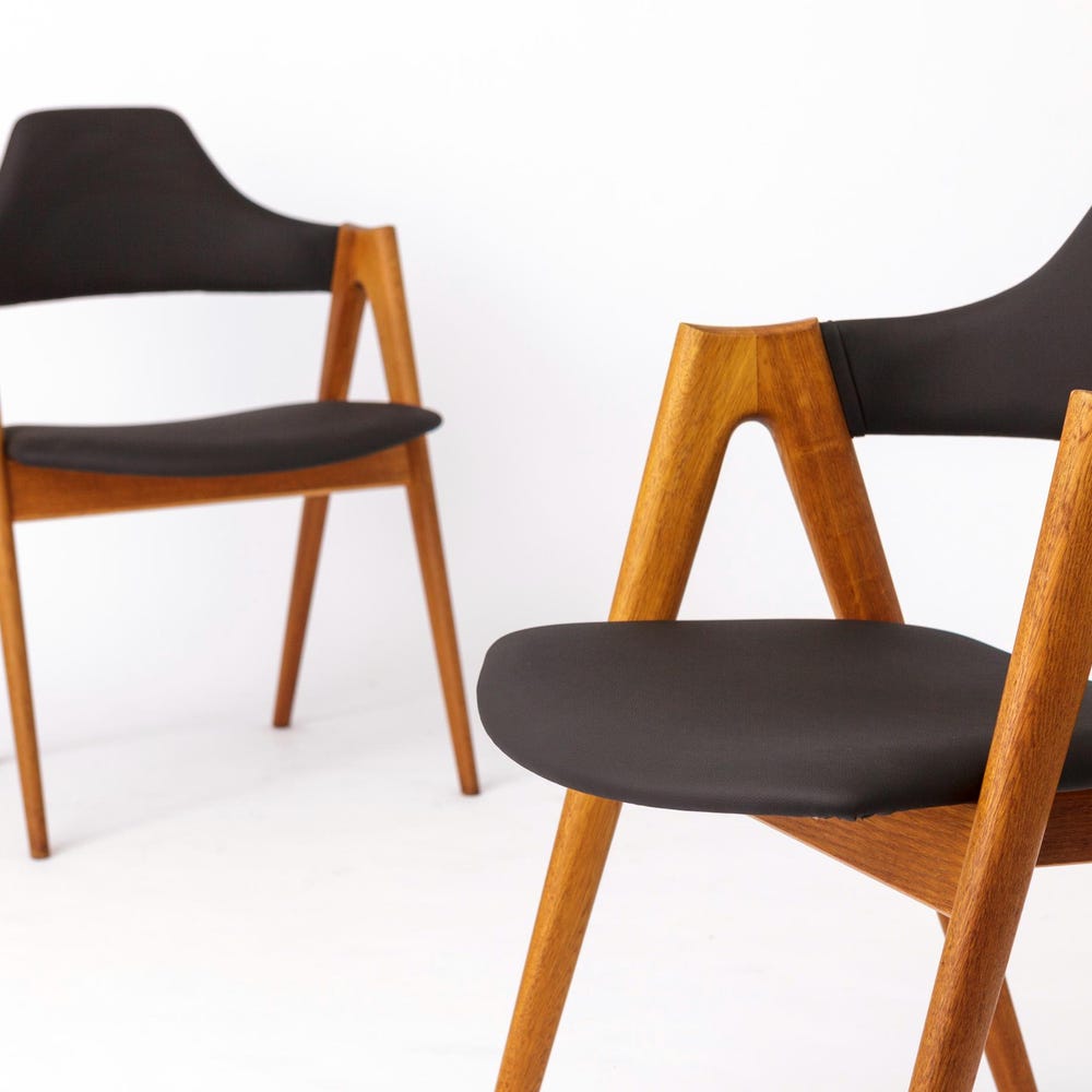 Set of 2 Oak Compass Chairs by Kai Kristiansen – 1960s, Sva Møbler, Denmark - Image 2