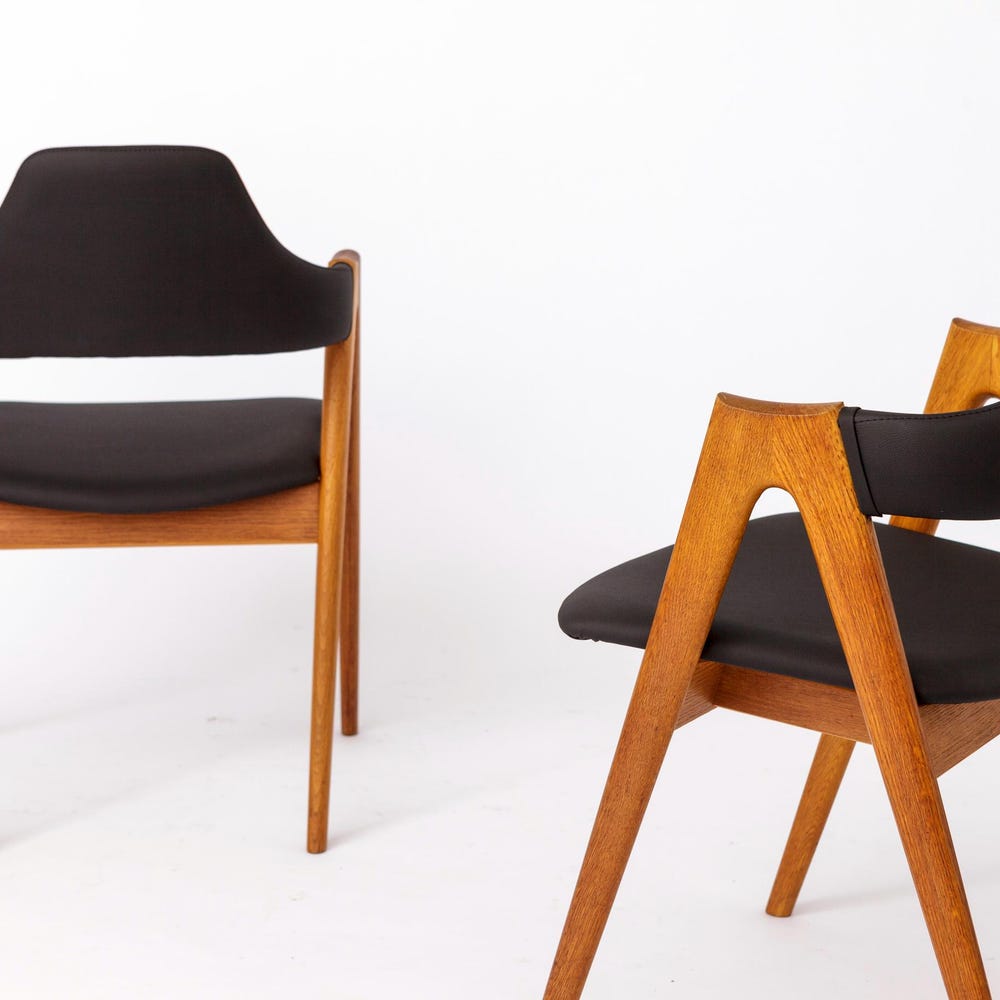 Set of 2 Oak Compass Chairs by Kai Kristiansen – 1960s, Sva Møbler, Denmark - Image 4
