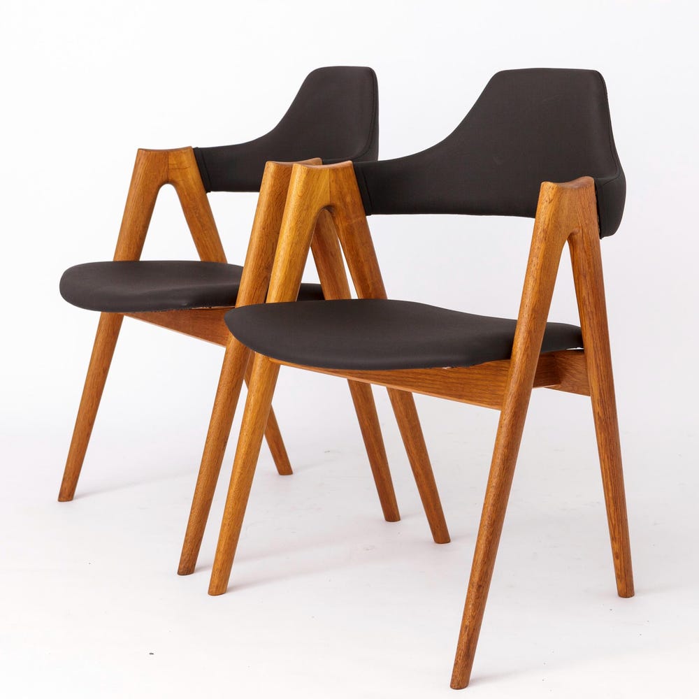 Set of 2 Oak Compass Chairs by Kai Kristiansen – 1960s, Sva Møbler, Denmark - Image 6