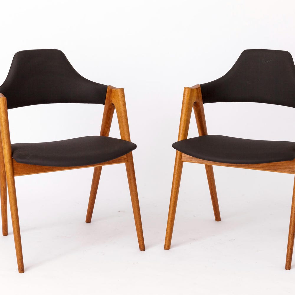 Set of 2 Oak Compass Chairs by Kai Kristiansen – 1960s, Sva Møbler, Denmark