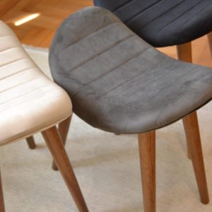 Handcrafted Wooden Accent Stool – Perfect for Home & Office, Beech Wood Legs and Elegant Fabric Cover