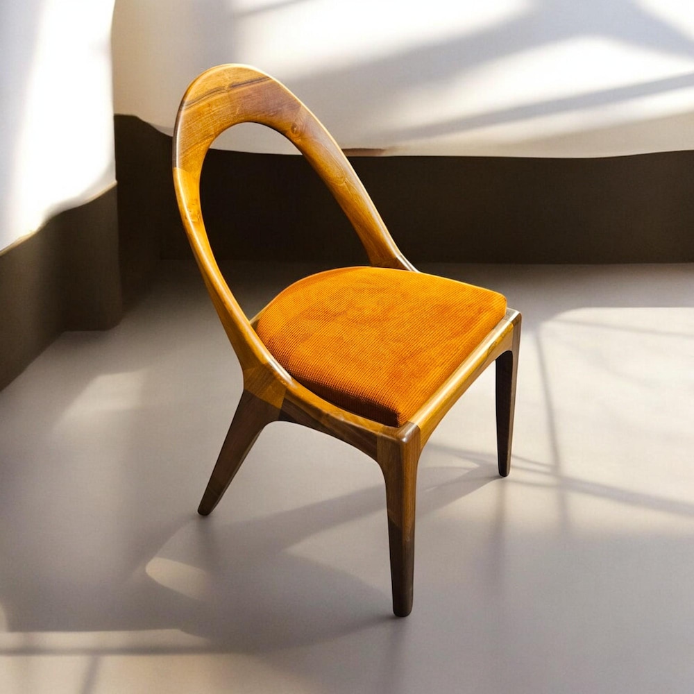 Wooden Dining Chair with Armrests, Modern Walnut Kitchen Table Chair, Comfortable Living Room Seating, Stylish Dining Room Furniture - Image 7