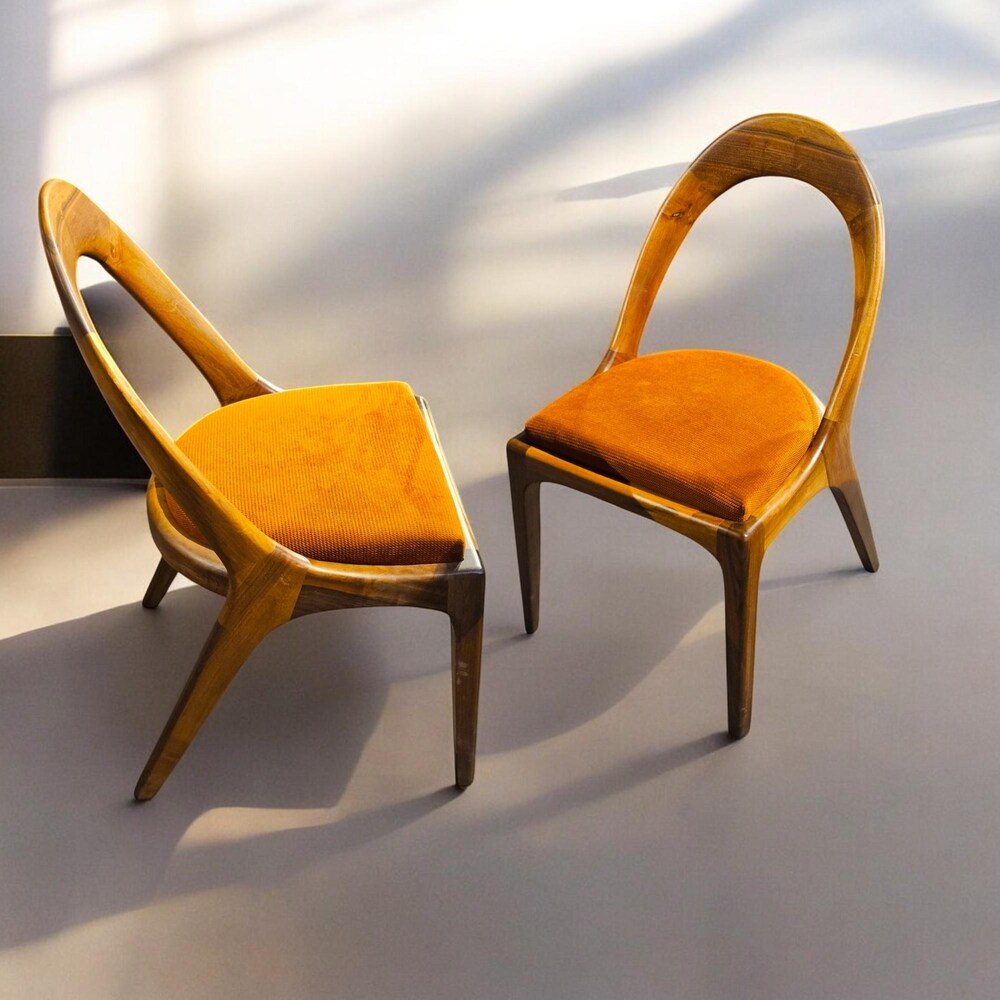 Wooden Dining Chair with Armrests, Modern Walnut Kitchen Table Chair, Comfortable Living Room Seating, Stylish Dining Room Furniture - Image 3