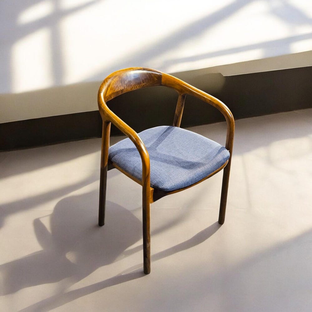 Wooden Dining Chair with Arms - Modern Kitchen & Living Room Chairs, Stylish Comfortable - Image 3