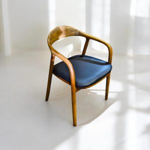 Walnut Dining Chair with Wooden Arms – Modern Kitchen & Living Room Chairs, Wooden Dining Table Seating, Stylish Mid-Century Design