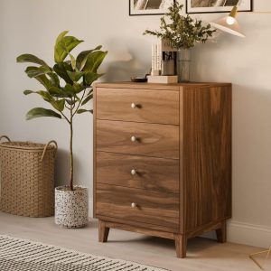 Walnut 4 Drawer Dresser