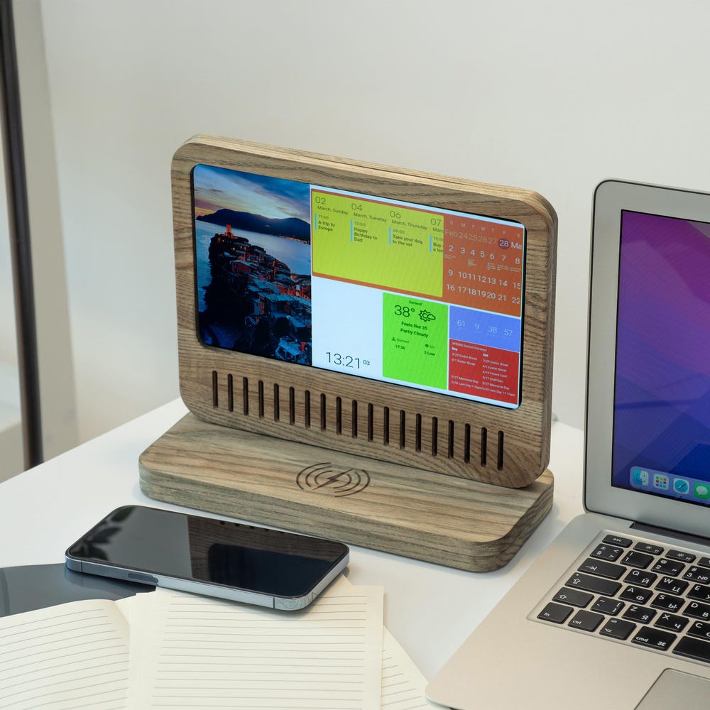 Smart Sports Tracker Display with Wireless Charging, Live Scores and Fitness Stats, Smart Desk Display – Your Personalized Info Hub - Image 7