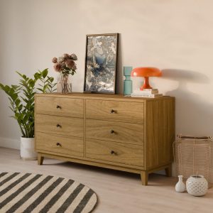 White Oak 6 Drawer Dresser