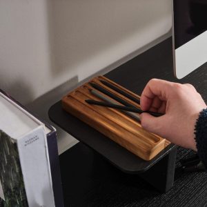 Handcrafted Beech Wood Pen Tray, Minimalist Desk Organizer for Modern Offices, Unique Handmade Gift for Workspace Storage & Decor, Gift