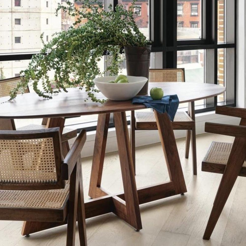 Oval Dining Table, Midcentury Modern Table, Oval Pedestal Table, Wood Table Pedestal Base, Walnut Oval Dining Tables, Dining Table Oval Wood - Image 3