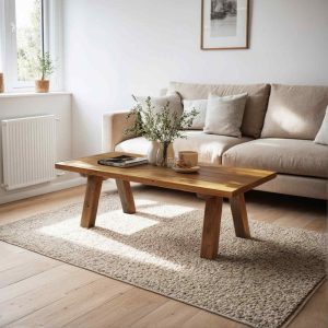 Reclaimed Rustic Wood Coffee Table Handmade Chestnut Wood Living Room Furniture, Farmhouse Design, Barnwood Coffee Table, Gift for Women