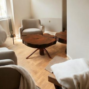 Live Edge Wood Side Table, Solid Wood Accent Table, Natural Tree Slice Table, Rustic Handmade Single Piece Wood Table