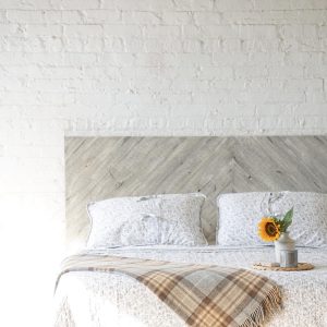 The Long Canyon - Platform Bed Frame and Natural Chevron Headboard - Cedar Barn Wood Style - Modern Rustic - Organic - Handmade in USA