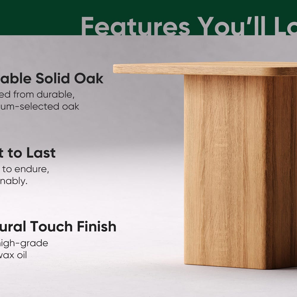 Modern Nesting Tables - Wooden Side End Table - Solid Oak Wood Table - Nesting Tables for Living Room - Set of End Side Tables - Image 5