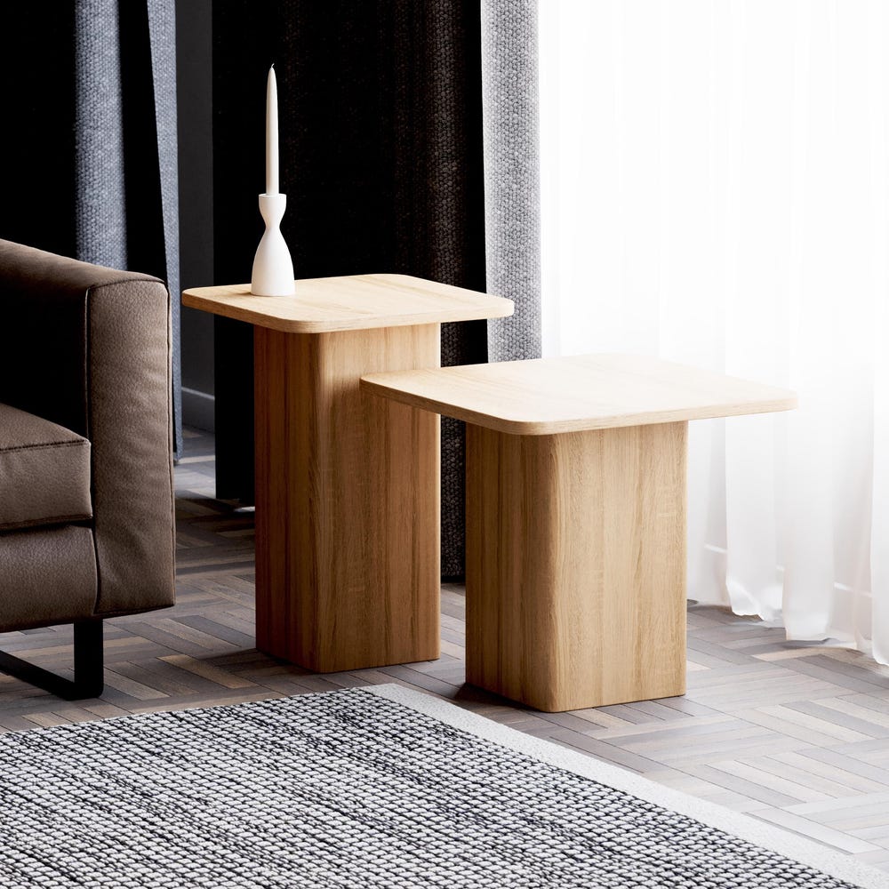 Modern End Table - Unique Wood Side Table - Solid Oak Wood Table - Minimalist End/Side - Set of End Side Tables - Scandi end table - Image 8