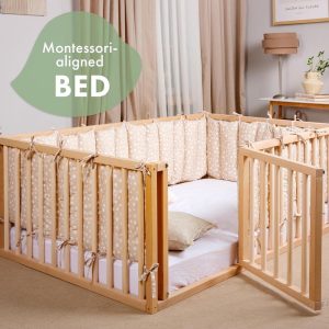 Twin size floor bed, Montessori Bed, Wooden toddler bed, Minimalist Bedroom furniture, Montessori furniture for kids bedroom from 12 month