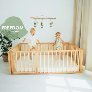 Montessori floor bed, Toddler bed frame,  Wooden Playpen baby, Kids bed, Baby Gift for kids, Montessori beds, Play pen toddler, Baby playpen