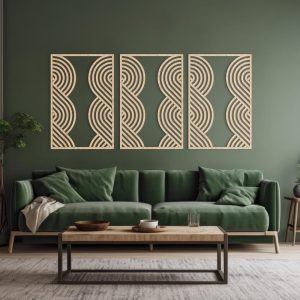 Wood Wall Art Set | Geometric Decor | Modern Wood Wall Art | Wall Wooden Art | Minimalist wall art | Living Room Decor | Abstract wall art
