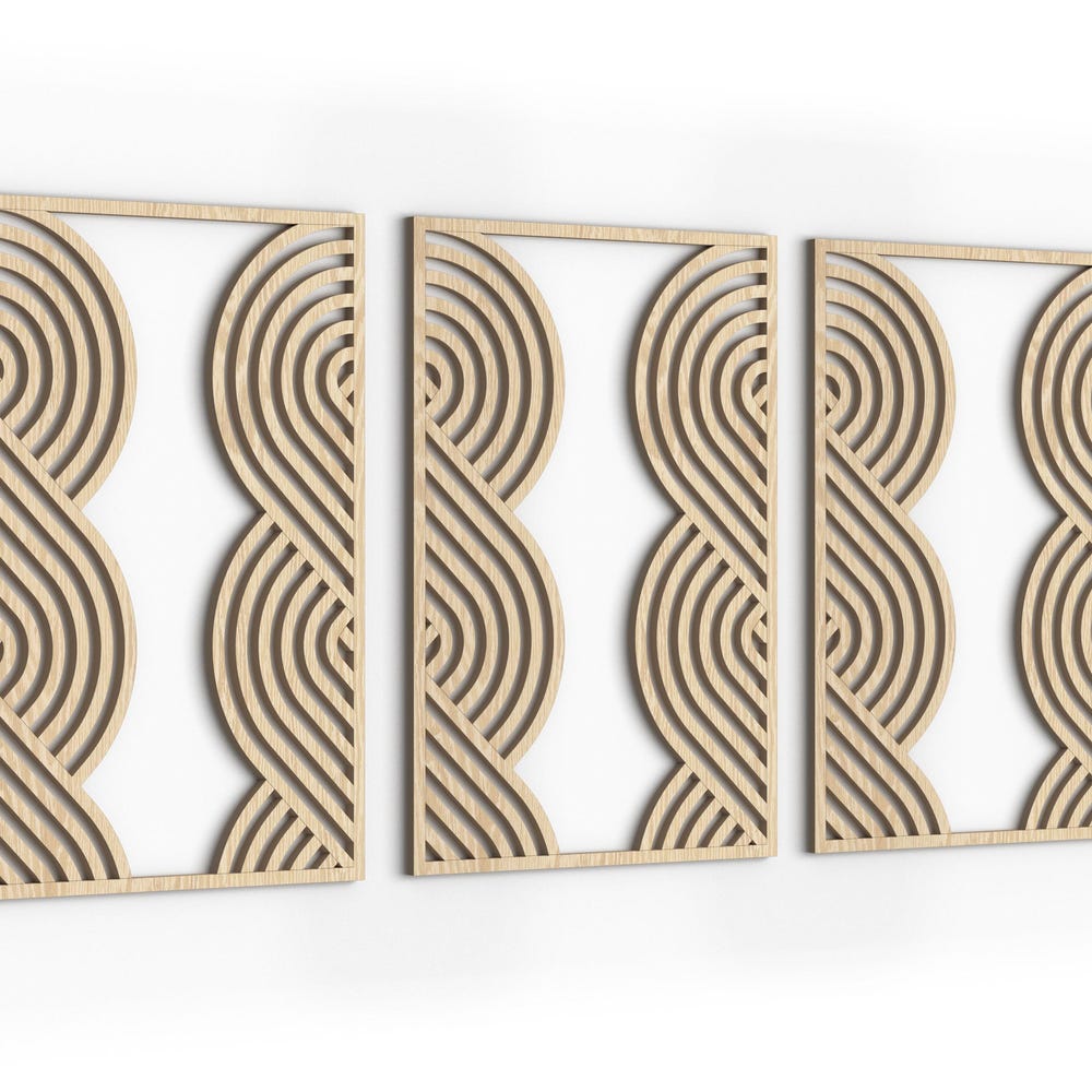 Wood Wall Art Set | Geometric Decor | Modern Wood Wall Art | Wall Wooden Art | Minimalist wall art | Living Room Decor | Abstract wall art - Image 5