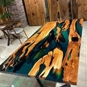 Handmade epoxy table, Natural Furniture Vivid Edge, Special Epoxy Wood Resin table, Home decoration, living room furniture, custom order.