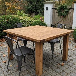 Reclaimed Barnwood Square Dining Table, Rustic Farmhouse Dining Table, Rustic Reclaimed Dining Table Handmade Furniture Rustic Kitchen Table