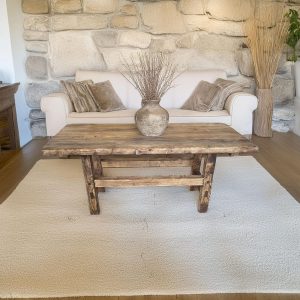 Handmade Rustic Coffee Table - Solid Wood Farmhouse Table - Reclaimed Wood Low Table - Vintage Wooden Living Room Table - Mother’s Day Gift