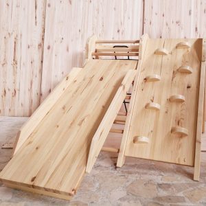 It All Begins Here - Climb! Natural Double Climber with Slide